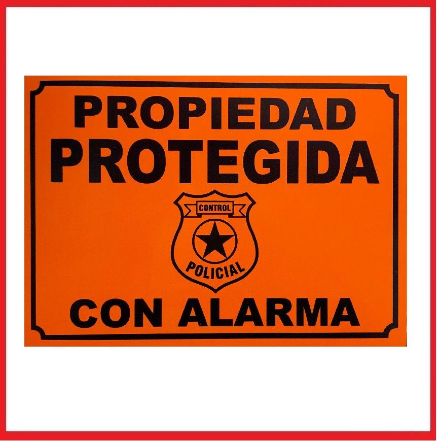 Cartel Placa Disuasivo Letrero Propiedad Protegida Alarma Casa Negocio